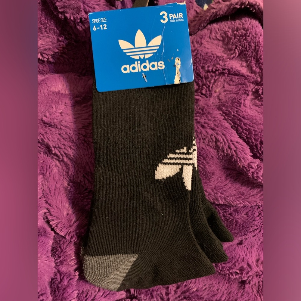 Men’s Adidas low cut socks 6-12 nwt 3 pack